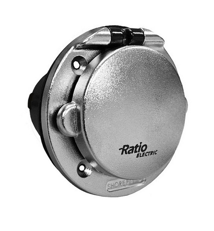 Ratio walstroom invoer 16A chrome kunstof Image