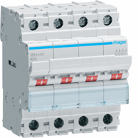 Modulaire lastscheider 4-polig 40 A, grijze tuimel
