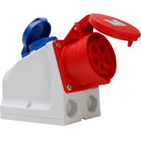 CEE wandcontactdoos Combo 5P 16A 400V 6h met wcd 1V RA 16A 250V