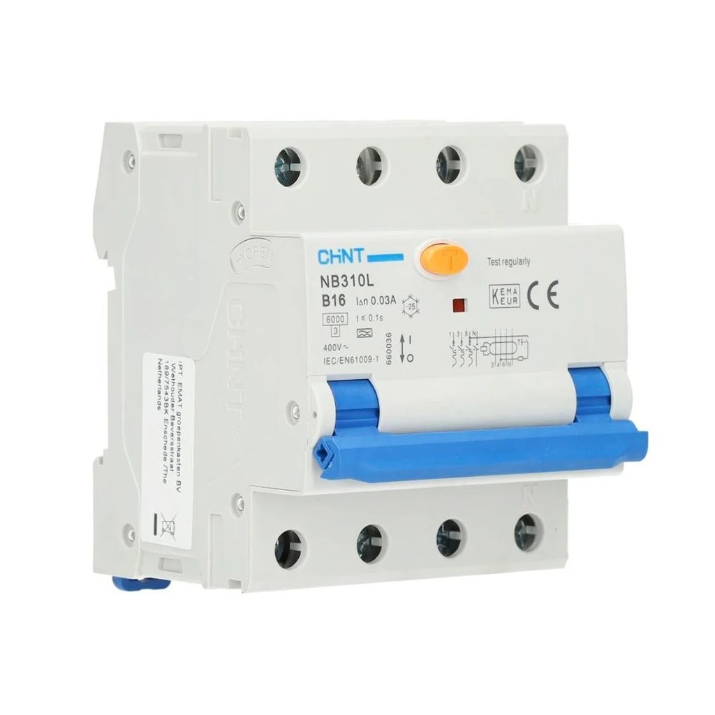 aardlekautomaat 3-polig+nul 16A B-kar 30mA (2015B16)