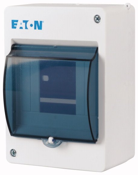 Inst.kast, opb., IP30, 1x4TE, ABS, transp.venster