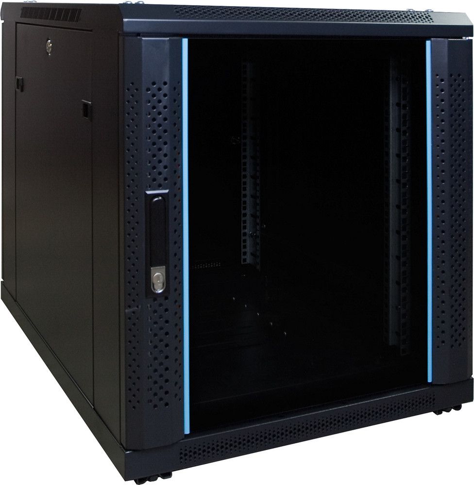 12U mini serverkast - glazen deur - 600 x 600 x 720 mm