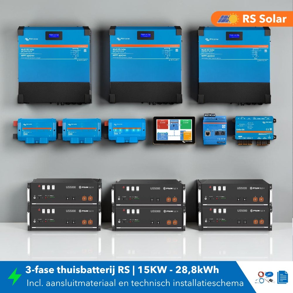 Thuisbatterij set 3 fase 15KW 28,8kWh Multi RS