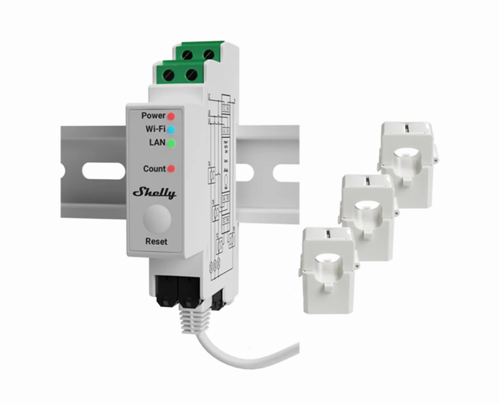 Shelly Pro 3EM energiemeter 120A
