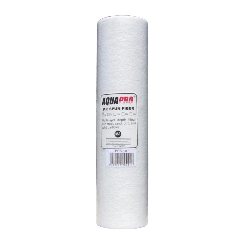 AquaPro Spun Fiber Waterfilter 1 Micron - 10 Inch