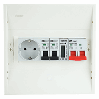 PV-verdeler 2x B16 groep met WCD, hoofdschakelaar en kWh meter (PV0002