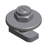 Rvs hamerkop M8x20mm + ring + borgmoer