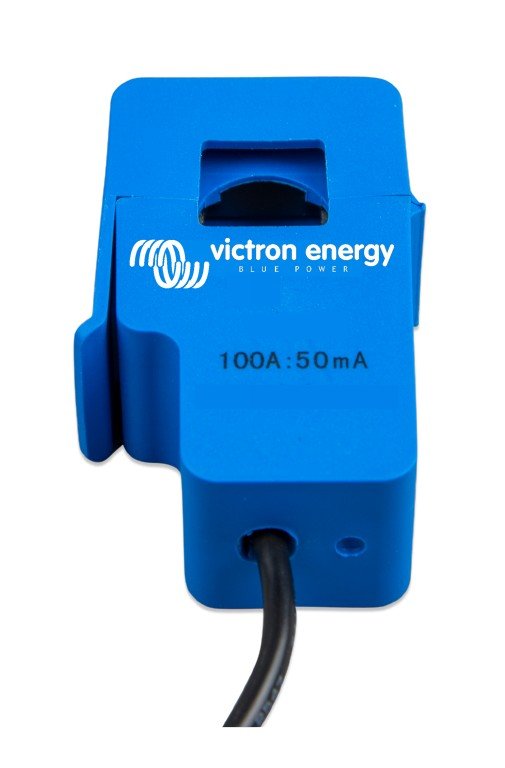 Victron meetspoel met bereik 100A – 50 mA, voorzien van contactbus aansluiting met kabellengte 5 meter.