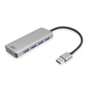 ACT USB Hub 3.2, 4x USB-A, met stroomadapter en kabel