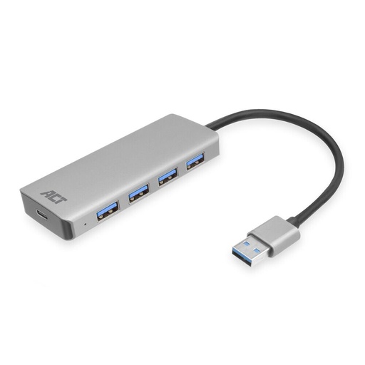 ACT USB Hub 3.2, 4x USB-A, met stroomadapter en kabel