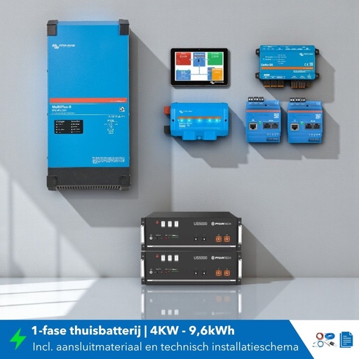 [6091638889864] Thuisbatterij set 1 fase 4KW 9,6kWh MultiPlus-II