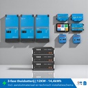 Thuisbatterij set 3 fase 12KW 14,4kWh MultiPlus-II