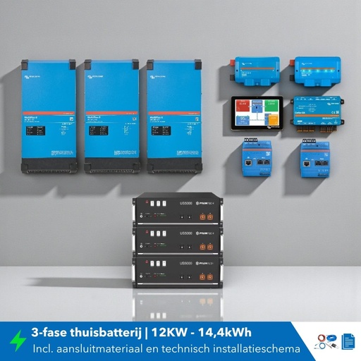 [6091629123106] Thuisbatterij set 3 fase 12KW 14,4kWh MultiPlus-II