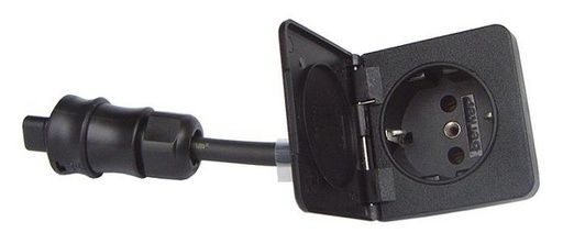 [8721617132633] Ratio schuko outlet 1-weg FLUSH zwart