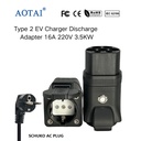 Totle Type 2 naar Schuko Adapter | 230V uit EV-laadpaal | 16A 3,7 kW