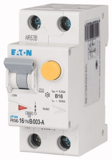 [4015082366339] Eaton aardlekautomaat B16 30mA 1-fase (1P+N) 6kA (236633)