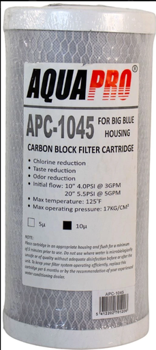 [5412202701206] Aquapro APC-1045 carbon Block Filter Cartridge 10 micron
